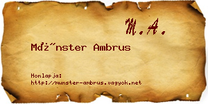 Münster Ambrus névjegykártya